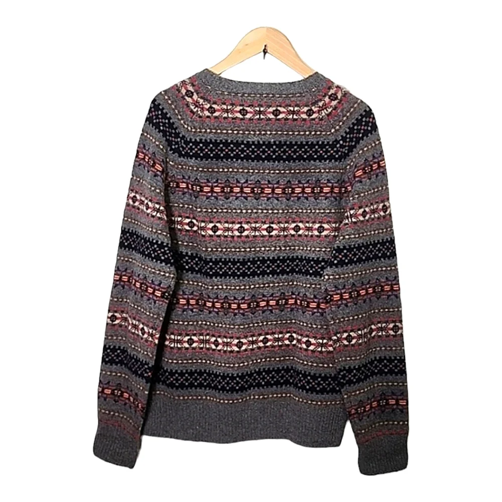 J. Crew Fair Isle 100% lambs wool sweater size L
